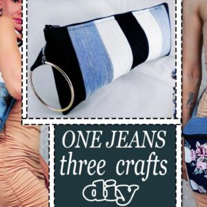 3 GIRL CRAFTS DIY BAGS FROM OLD JEANS YOU CAN SEW IN 15 MIN