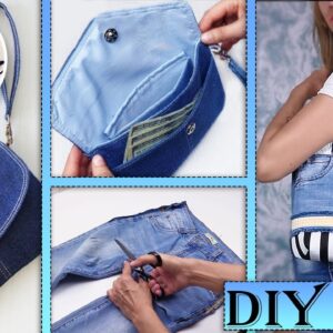 2 DIYs HOW TO REUSE OLD JEANS 😍✂️ Save For Sewing Projects Awesome Bag Tutorial