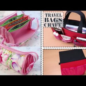 FANTASTIC CRAFTS STORAGE TRAVEL BAG MAKING IDEA. How to Sew a Zip Bag Many Pockets?