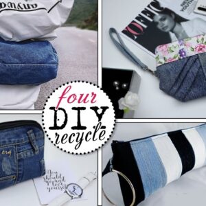DIY ✂️ ONE JEANS PANTS FOUR BAG TUTORIALS 👖HOW TO RECYCLE  OLD CLOTHES