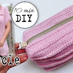 DIY BAG HOW TO TRANSFORM OLD KNITTED PULLOVER IN 10 MIN Save Old Clothes