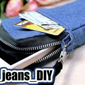 DIY JEANS PURSE Pouch Phone & Money Bag Old Jeans Recycle Idea