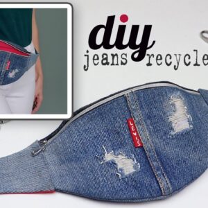 ADORE DIY BELT POUCH BAG Old Jeans Recycle Idea Bag Design #bagmaking #sewinghacks #diybags