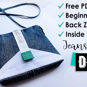 DIY JEANS ZIP Crossbody BAG DESIGN😍Old Clothes Recycle Idea 2023