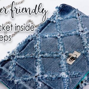 DIY LOVELY PURSE BAG DESIGN FROM JEANS SEWING  TUTORIAL FROM SCRATCH
