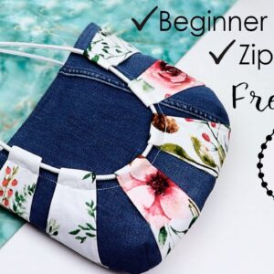 DIY Shoulder Bag Idea From Denim Cord and Fabric Free Template