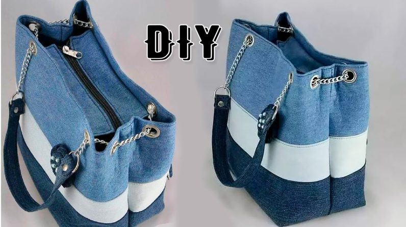 DIY Bag Making from Cloth at Home JEANS REUSE IDEA EASY